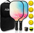 HitsX Pickleball Paddles, Graphite Pickleball Paddles Set of 2 Pickleball Racquet 4 Balls 1 Portable Bag