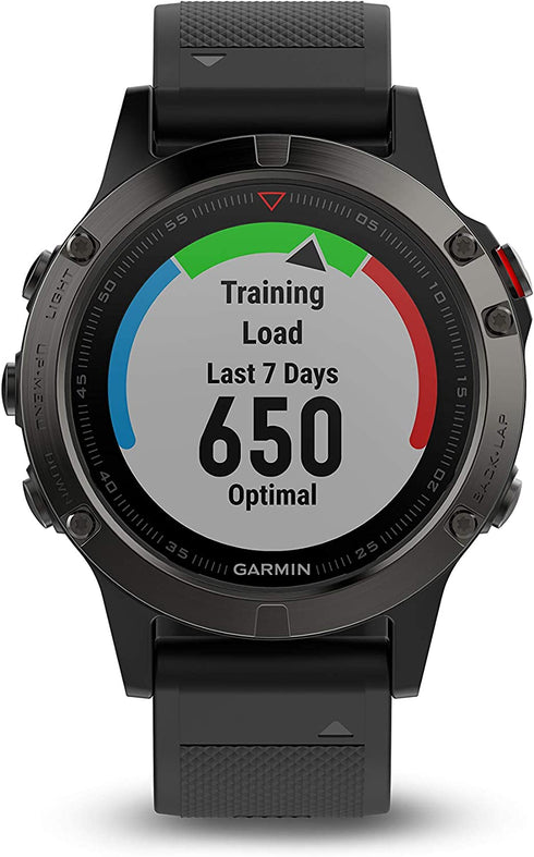 Garmin fēnix 5, Premium and Rugged Multisport GPS Smartwatch, Slate Gray/Black Band, 47 MM