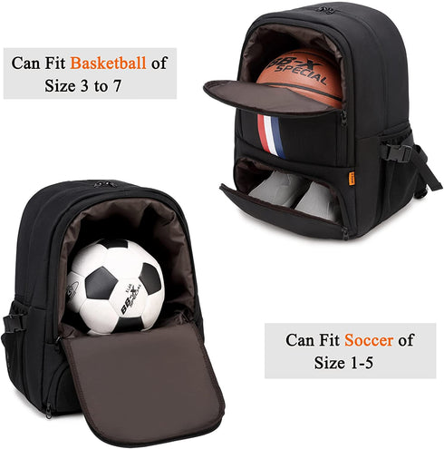 G-FAVOR Soccer Bag, Soccer Backpack with Ball Compartment for Boys and Girls Fits Basketball Volleyball, Sports Equipment Bags for School Outdoor Camping