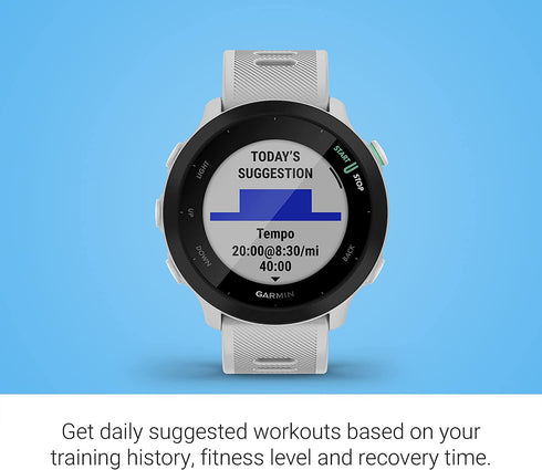 Garmin Forerunner 55, GPS Running Watch with Daily Suggested Workouts, Up to 2 weeks of Battery Life, Aqua