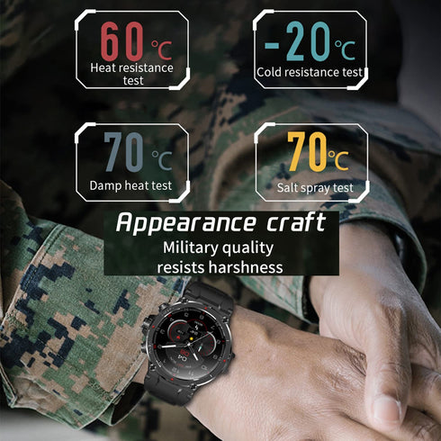 Smart Watch,Rugged Outdoor GPS Sports Fitness Watch, 15 Military-Grade Tests, Strength Exercise, 10+ Sports Modes, 5 ATM Waterproof