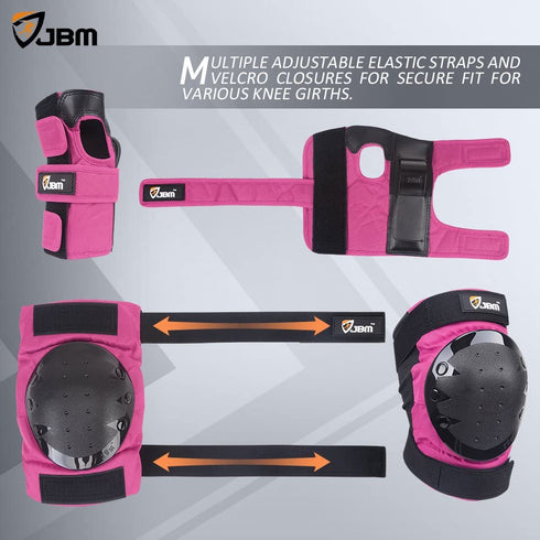 JBM Adult/Child Knee Pads Elbow Pads Wrist Guards 3 in 1 Protective Gear Set for Multi Sports Skateboarding Inline Roller Skating Cycling