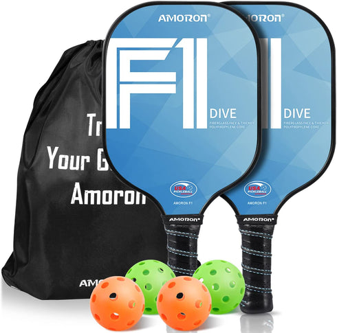 AMORON Pickleball Paddles Set of 2 USAPA Approved, Composite Graphite Carbon and Fiberglass Face