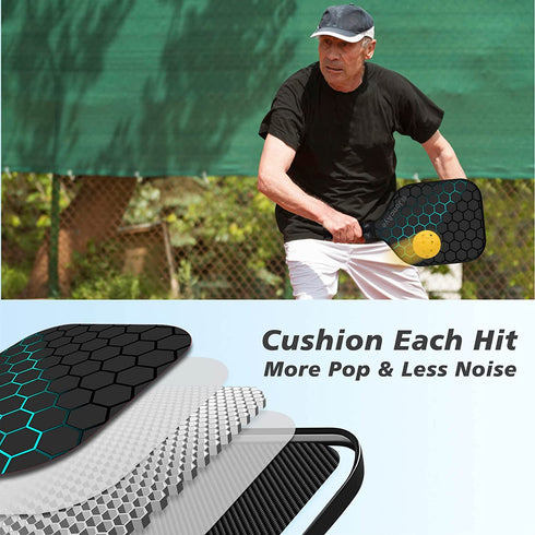 Pickleball-Set of 2, JoncAye Pickleball-Paddles Set with 4 Balls, Paddle Bag, Ball Bag, Ball Retriever