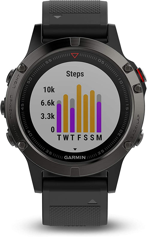 Garmin fēnix 5, Premium and Rugged Multisport GPS Smartwatch, Slate Gray/Black Band, 47 MM
