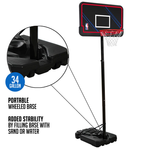 NBA Official 44 in. Portable Basketball System Hoop with Polyethylene Backboard