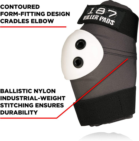 187 Killer Pads Elbow Pad, Grey / White, X- Large