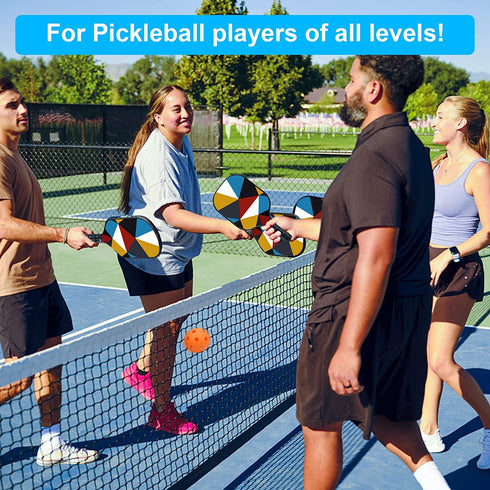 OVISBAI Pickleball Paddles Set of 2 Fiberglass Surface Paddleswith 4 Pickleball Balls, 2 Racquets, 2 Pickleball Ball Retriever, 1 Carry Bag