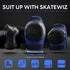 SKATEWIZ Skateboard Protective Gear Set Elbow Pads Roller Derby and Knee Pads Skating