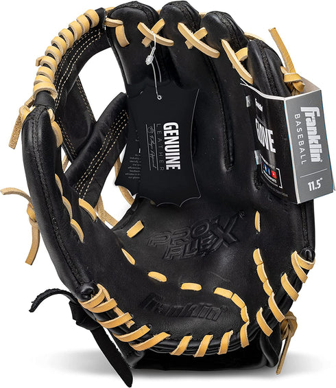 Franklin Sports ProFlex Baseball Softball Glove - Baseball + Fastpitch Softball Outfield Mitt - Left Handed Throw