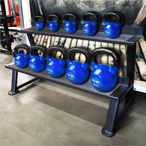 Yes4All 50lb Vinyl Coated / PVC Kettlebell, Blue, Single
