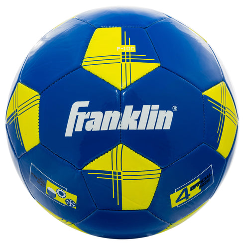 Franklin Sports Soccer Balls + Pump Set - (12) Size 4 Balls - Blue/Yellow