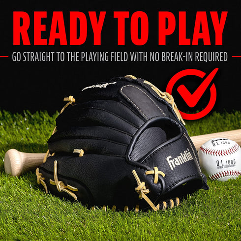 Franklin Sports ProFlex Baseball Softball Glove - Baseball + Fastpitch Softball Outfield Mitt - Left Handed Throw