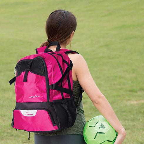 Athletico National Soccer Bag - Backpack for Soccer, Basketball & Football Includes Separate Cleat and Ball Holder