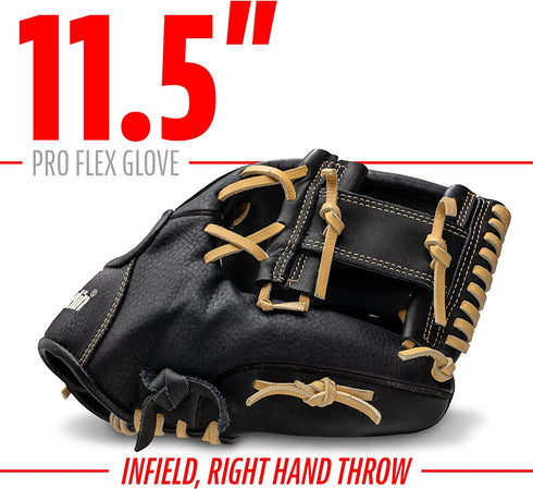 Franklin Sports ProFlex Baseball Softball Glove - Baseball + Fastpitch Softball Outfield Mitt - Left Handed Throw