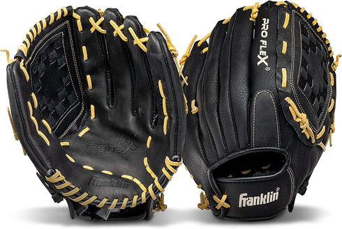 Franklin Sports ProFlex Baseball Softball Glove - Baseball + Fastpitch Softball Outfield Mitt - Left Handed Throw