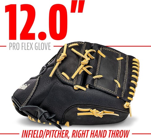 Franklin Sports ProFlex Baseball Softball Glove - Baseball + Fastpitch Softball Outfield Mitt - Left Handed Throw