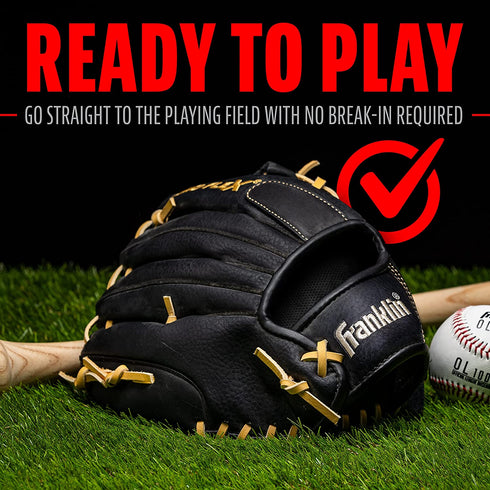 Franklin Sports ProFlex Baseball Softball Glove - Baseball + Fastpitch Softball Outfield Mitt - Left Handed Throw