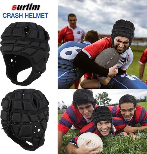 surlim Rugby Soft Helmet Soccer Headgear Scrum Cap 7v7 Flag Football Headguard,XL