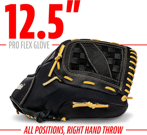 Franklin Sports ProFlex Baseball Softball Glove - Baseball + Fastpitch Softball Outfield Mitt - Left Handed Throw