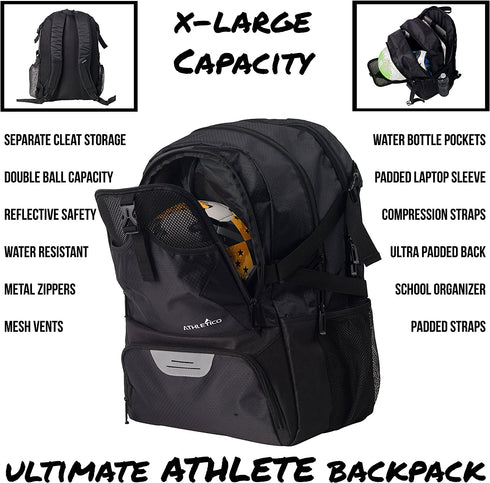 Athletico National Soccer Bag - Backpack for Soccer, Basketball & Football Includes Separate Cleat and Ball Holder