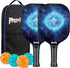 PHYSIZZ Pickleball Paddles Set of 2, Lightweight Graphite Surface Honeycomb Core Pickleball Rackets with 4 Pickleball Balls