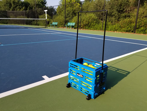 Tourna Ballport Deluxe Tennis Ball Pickup with Wheels - Blue
