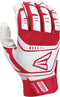 Easton Baseball Walk Off Power Leverage Adult Batting Gloves, White Red, Small