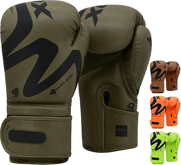 RDX Boxing Gloves for Training Muay Thai Leather Punching Gloves for Sparring