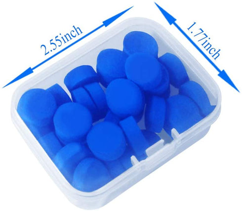30 Pcs Pool Cue Tips 12mm Billiard Cue Stick Replacement Tips with Clear Box for Snooker Pool Cues (Blue Cue Tips)