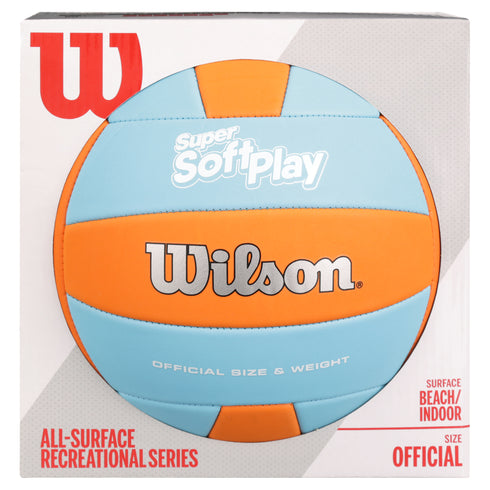 Wilson Super Soft Play Volleyball Official Size - Orange/Blue