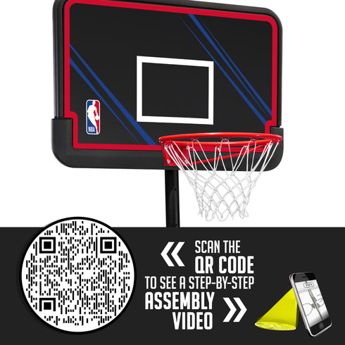 NBA Official 44 in. Portable Basketball System Hoop with Polyethylene Backboard
