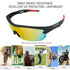 UPANBIKE Bike Cycling Sunglasses Sports Sunglasses Anti-UV400 PC Lens TR90 Unbreakable Frame Unisex Adult Goggle, Matte Black Frame/Red Lens