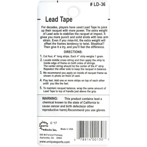 Tourna Lead Tape 72 In. Carded Pack