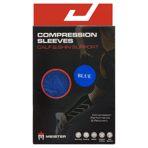 Meister Graduated 20-25mmHg Compression Leg Sleeves (Pair), Blue, Small